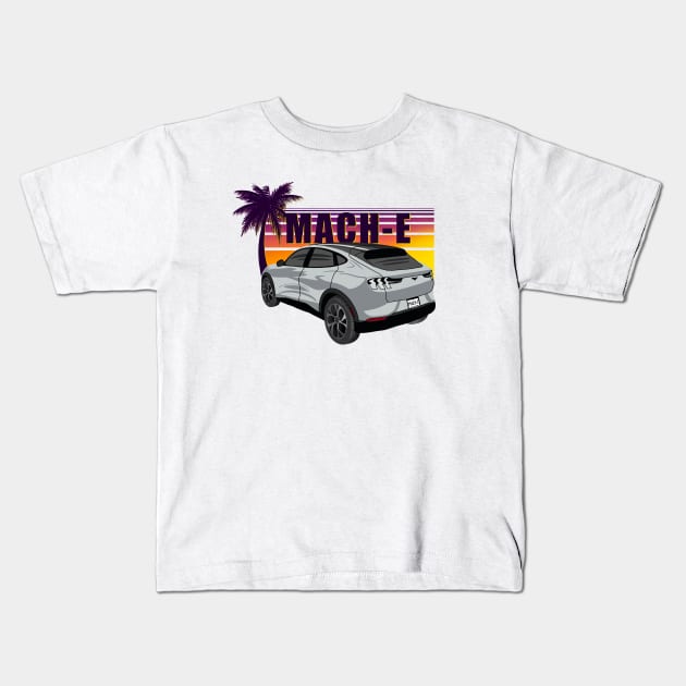 Sunset Mach-E in Iconic Silver Kids T-Shirt by zealology